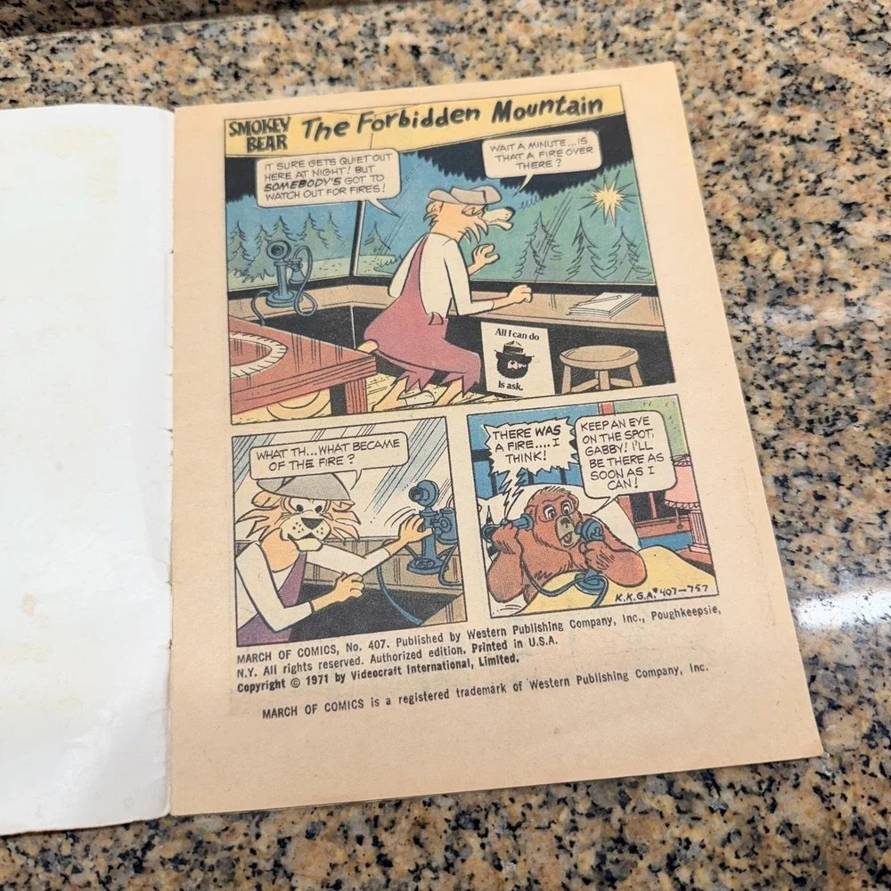 Vintage 1971 March Of Comics Smokey Bear No.407 Color Comic Book Bronze Age